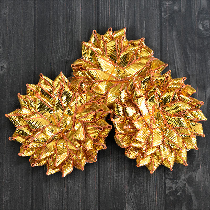 10 Pieces, Gota Flower in Gold Color