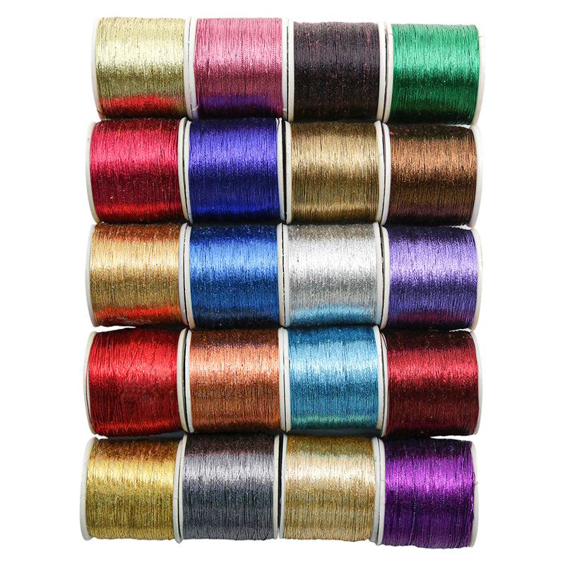 sariiです。 Buy gold-multicolor thin zari thread online at best price