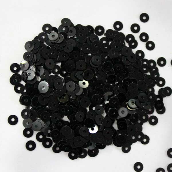 Black Large Sequins 10mm Bulk Pack - 1000 Pieces For Crafts & Clothing