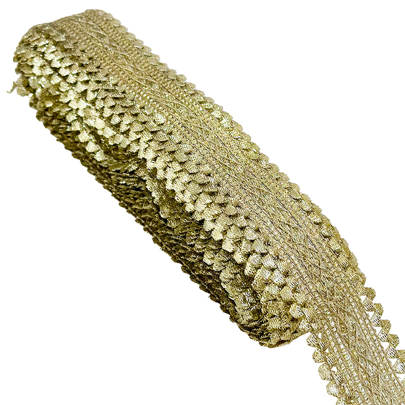 Gota Lace Design Borders For Sarees, Kurti & Dresses -Light Gold 1 Roll
