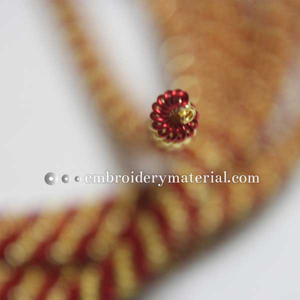 Double Twisted French Wire in Gold/Ruby Red Colour