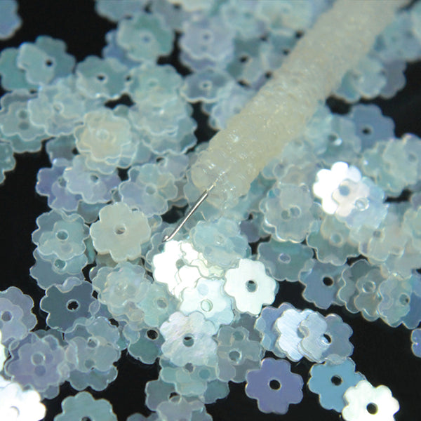 EMB4336 (Flower Shape Centre Hole Cream Color Sequins)