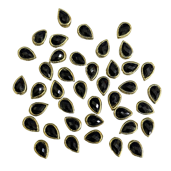 EMBKS5357 (5x8MM Black Color Tear Drop Shape Kundan Stones)