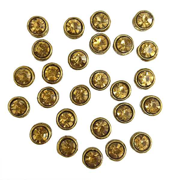 EMBKS5420 (9MM Light Colorado Topaz Color Round Shape Kundan Stones)