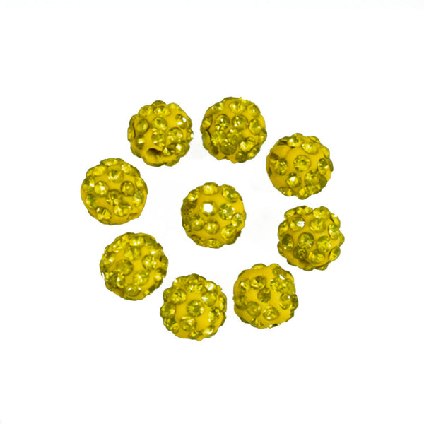 yellow colour shamballa beads