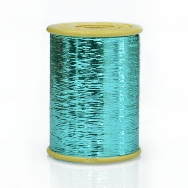 aqua blue metallic thread