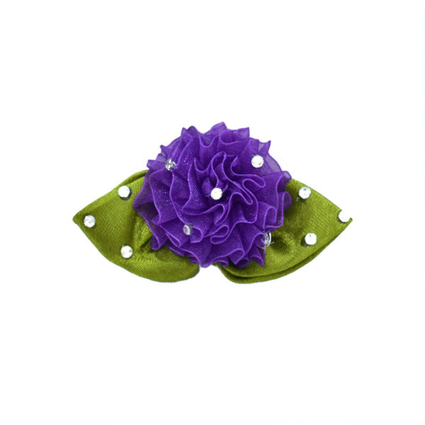 Purple and Green color gaint fabric flower in bulk