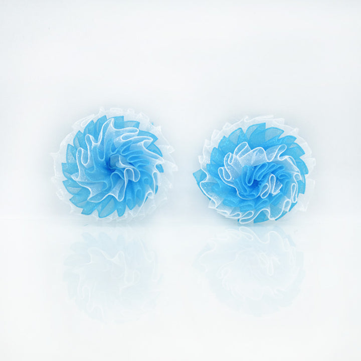 Sky Blue and White color gaint fabric flower in bulk