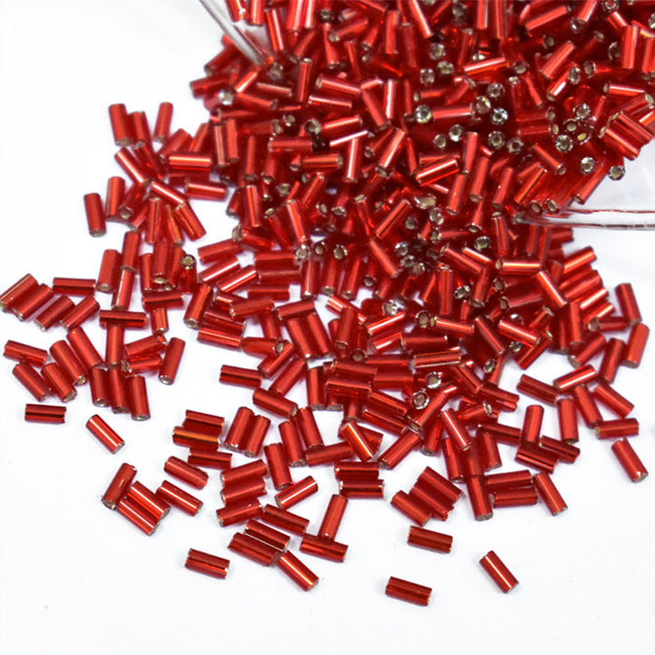 Red color Bugle beads for sale