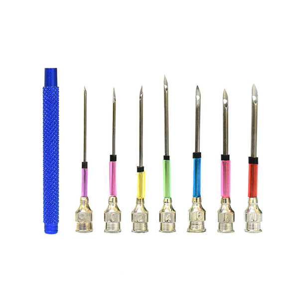 Punch Needle Set, 7 Needles + 1 Metal Handle, Magic Pen For Rug Embroidery, Felting & Russia Style Poking Cross-Stitch Work.