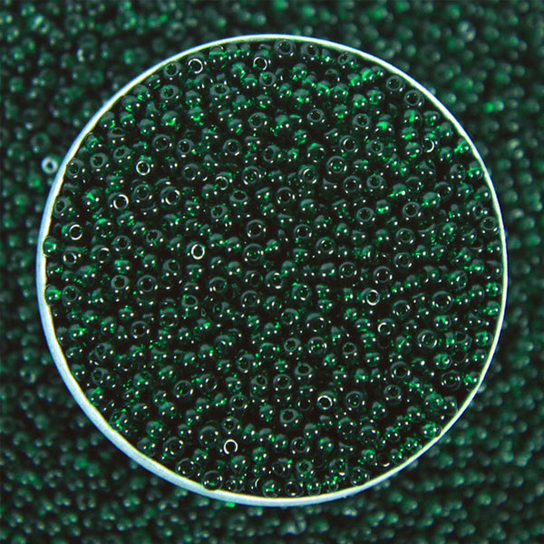 15/0 Seed Beads in Dark Green Color