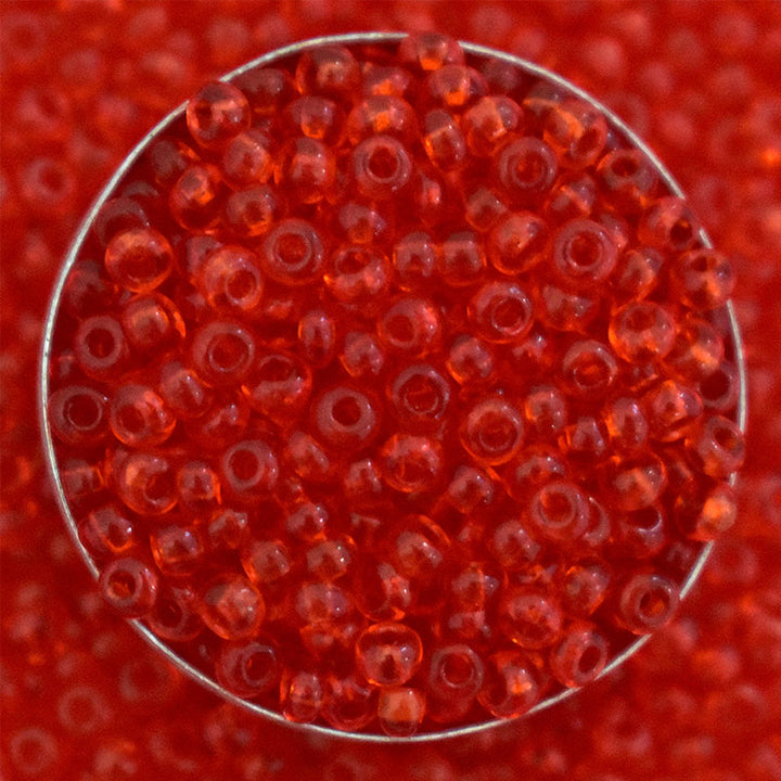 8/0 Seed Beads in Fire Red Color