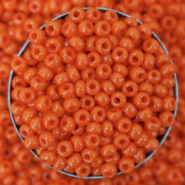 8/0 Seed Beads in dark Orange Color