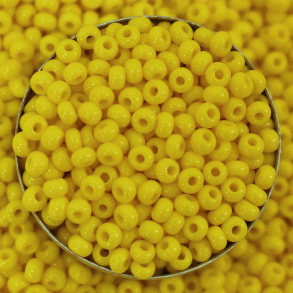 8/0 Seed Beads in Lemon Yellow Color