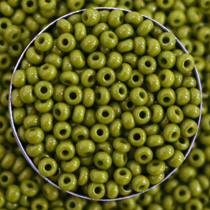  8/0 Seed Beads in Olive Green Color