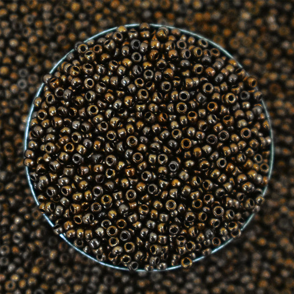 15/0 Seed Beads in Antique Gold Color