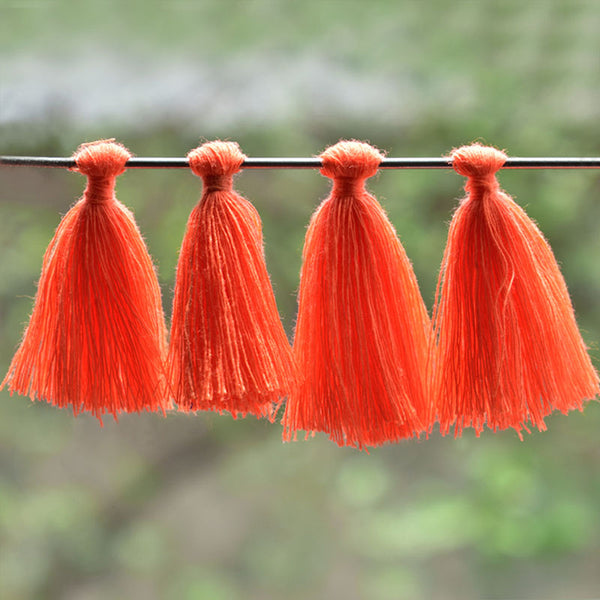 Neon Orange color Cotton Tassels