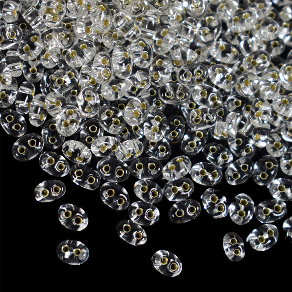 Silver Color Preciosa Twin Beads
