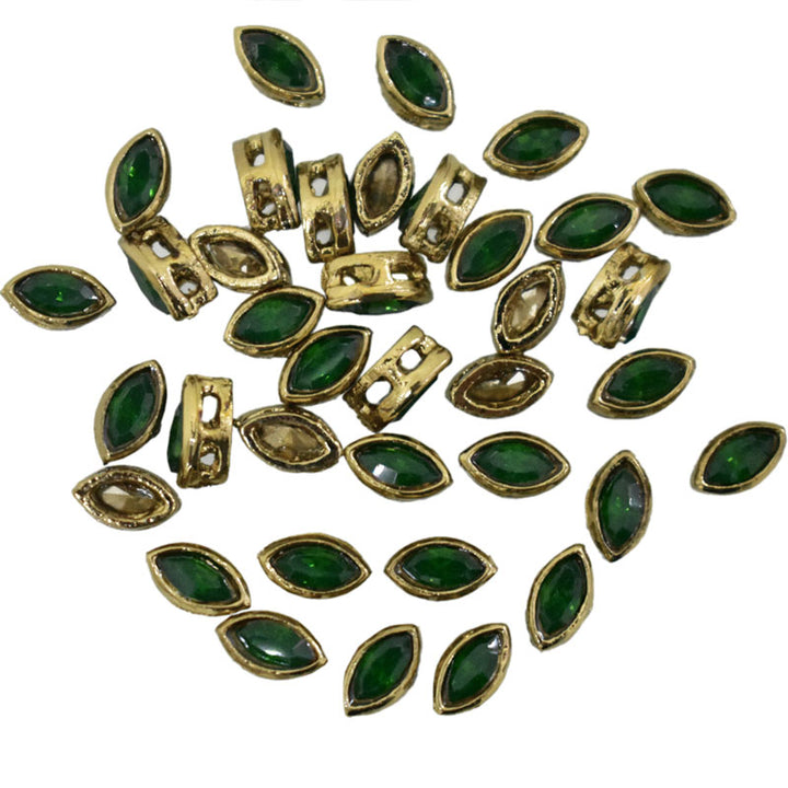  Dark Green Opal Color Kundan Stone