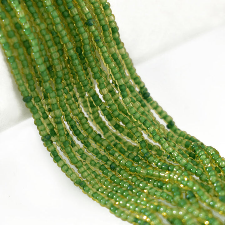 Seed Bead Strings in Green and Lime Color