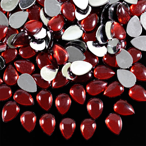 Dark Red Color flat back Kundan Stone