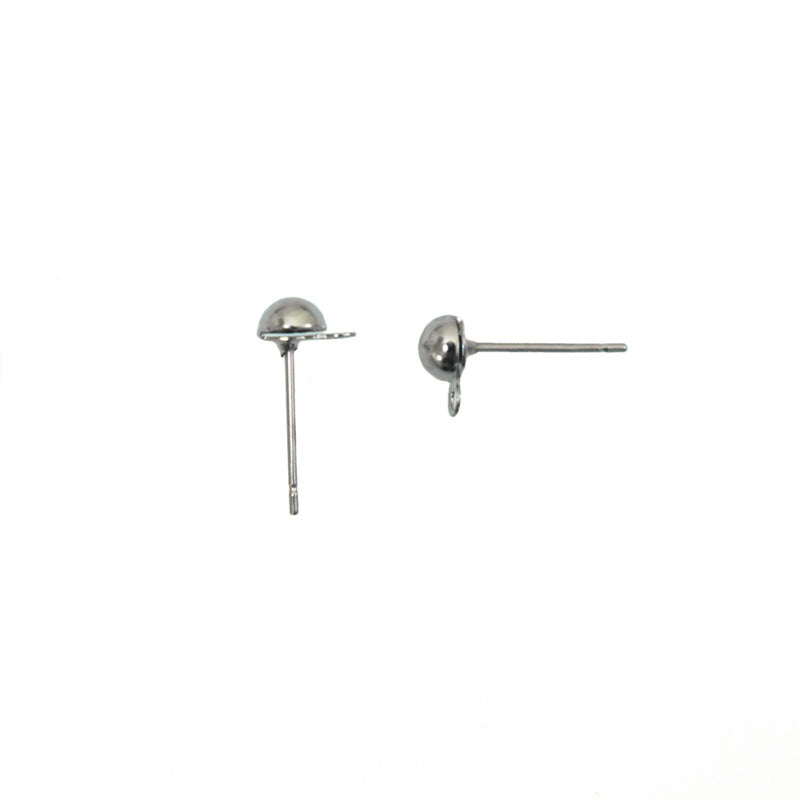 Buy Silver Color Dome Earring Post online for making earrings ...