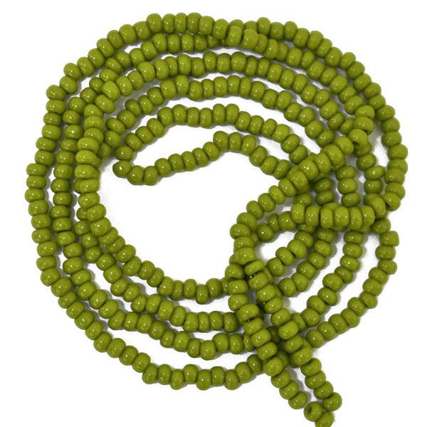 Seed Bead Strings in Olive Green Color 