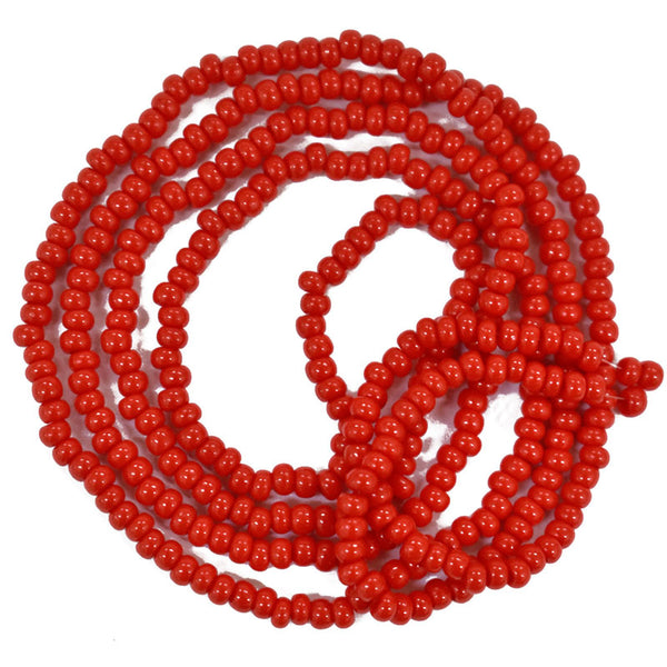 Seed Bead Strings in Tomato Red Color 