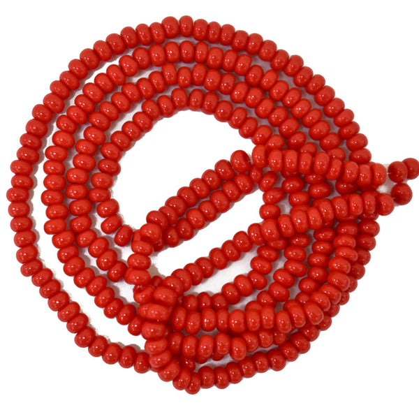 Seed Bead Strings in Tomato Red Color 