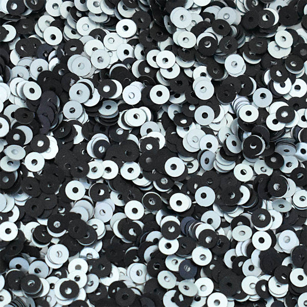  Black and Silver round shape sequins