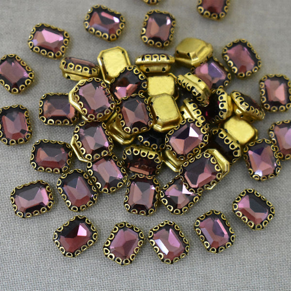 Light Plum Color Sew on Glass Crystal Stone