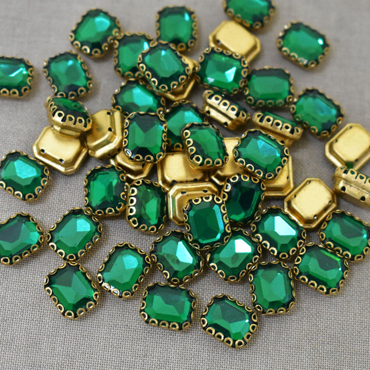  Teal Green Color Sew on Glass Crystal Stone