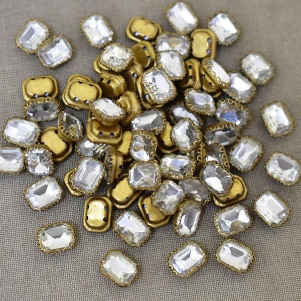 Clear Color Sew on Glass Crystal Stone