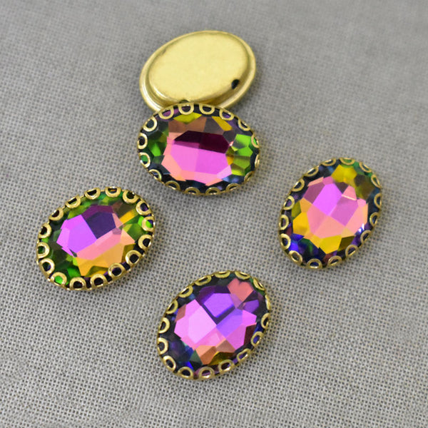  Rainbow Color Sew on Glass Crystal Stone