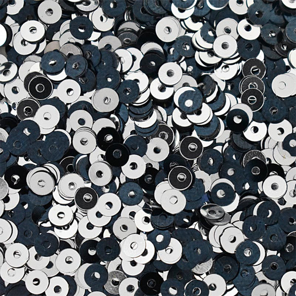  Dark Navy and Silver round shape sequins