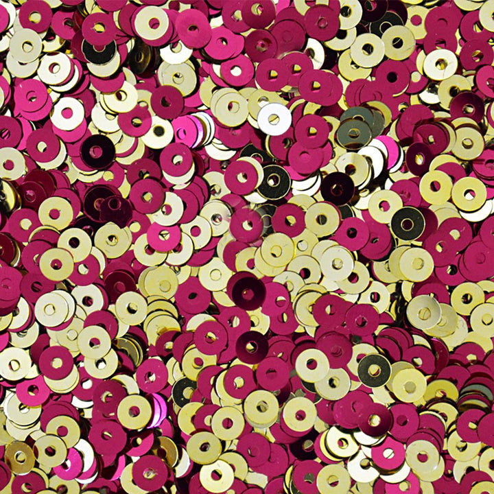 Magenta and Pale Gold round shape sequins
