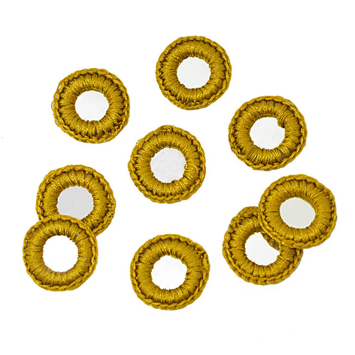 Mustard Gold Color Crochet Thread Rings