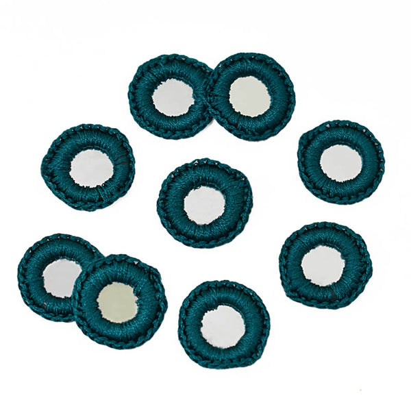 Teal Blue Color Crochet Thread Rings