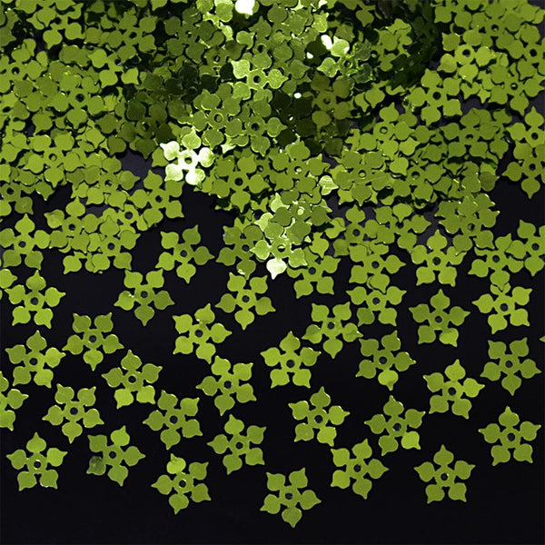 Green Color Flower Sequins