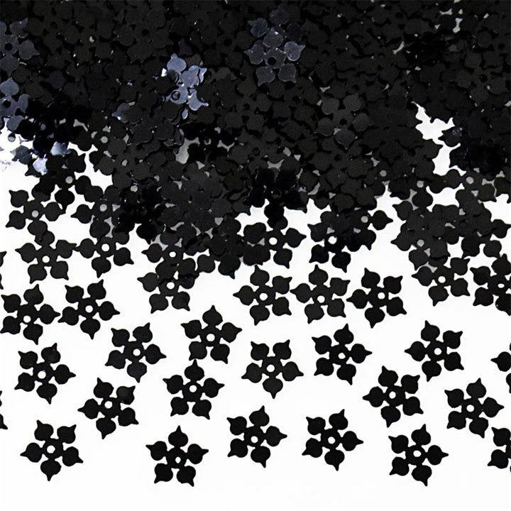  Black Color Flower Sequins