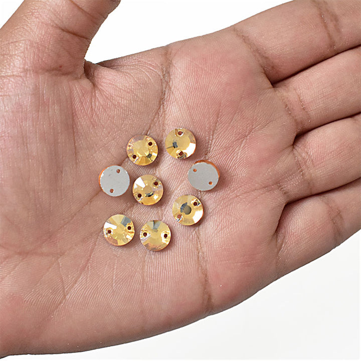 Golden Shadow Color Sew on Glass Crystal Stone
