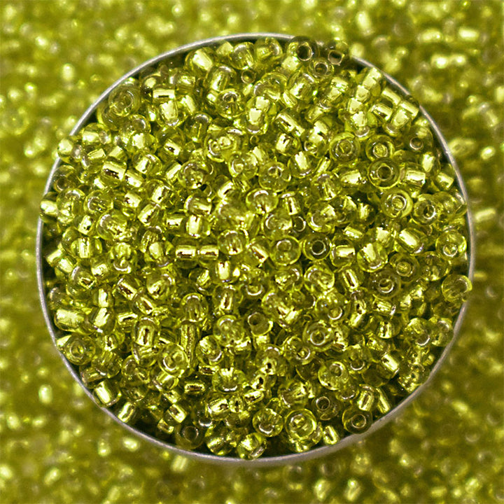  Seed Beads in Parrot Green Color 