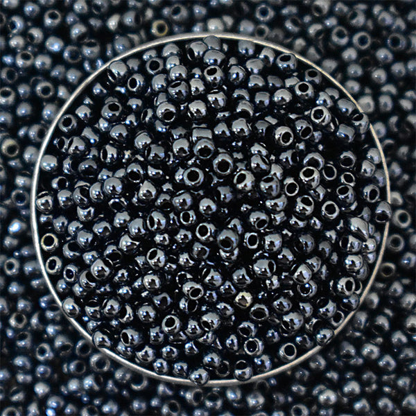 Seed Beads in Dark Bluish Grey Color 