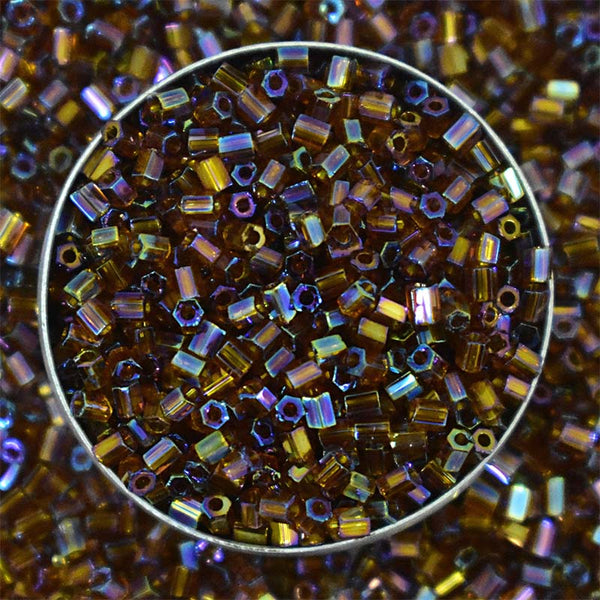  Purple and Gold Color Miyuki Hexagon 2Cut Beads