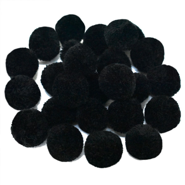Black Color Pom poms