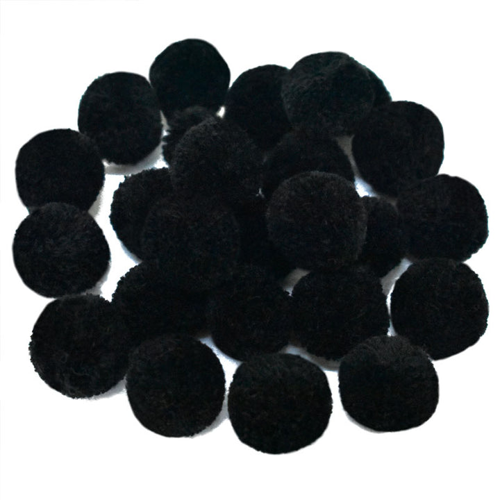 Black Color Pom poms
