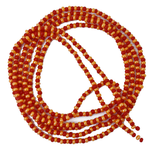 Seed Bead Strings in Red and Orange Color 