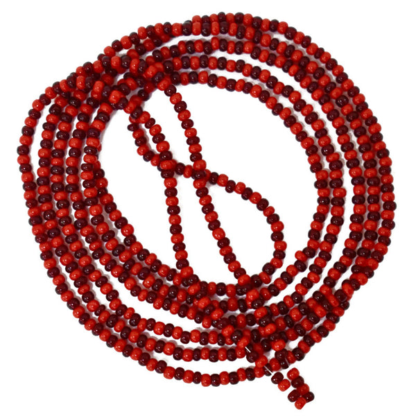 Seed Bead Strings in Red and Dark Maroon Color 