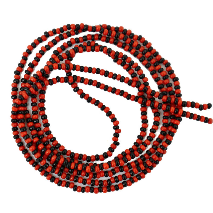 Seed Bead Strings in Red and Black Color 