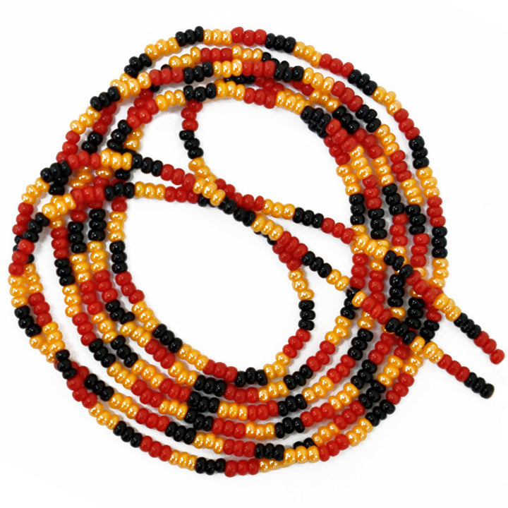  Seed Bead Strings in Red, Black and Orange Color 